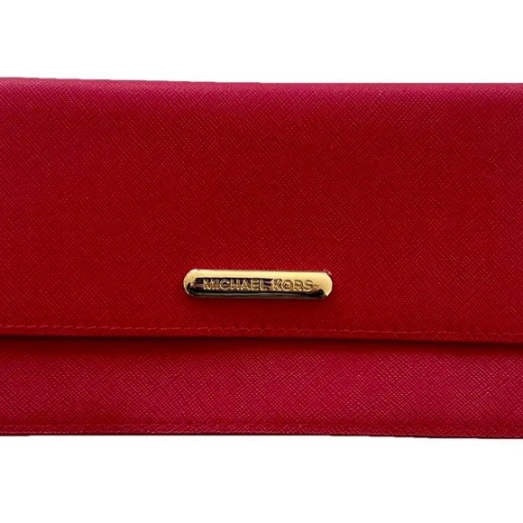 Michael Kors Red Saffiano Clutch Wallet - Picture 7 of 7
